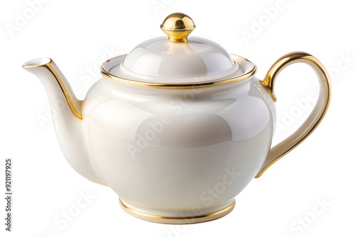 Ceramic smoke color teapot on white background 