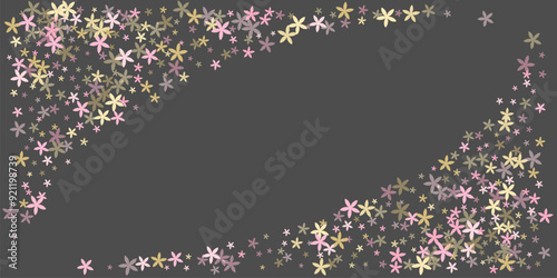Forsythia rustic flowers vector design. Little meadow blossom shapes scattere...