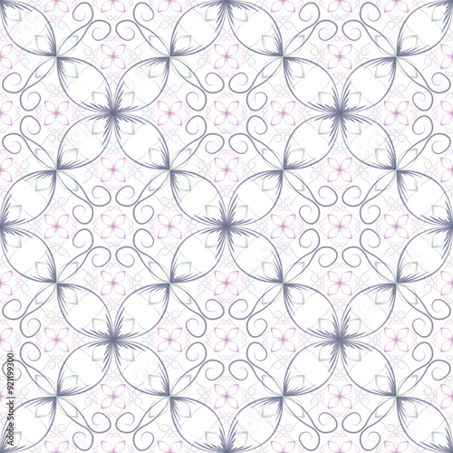 Trendynouveau geometric floral vector seamless pattern. Decorative texture or...