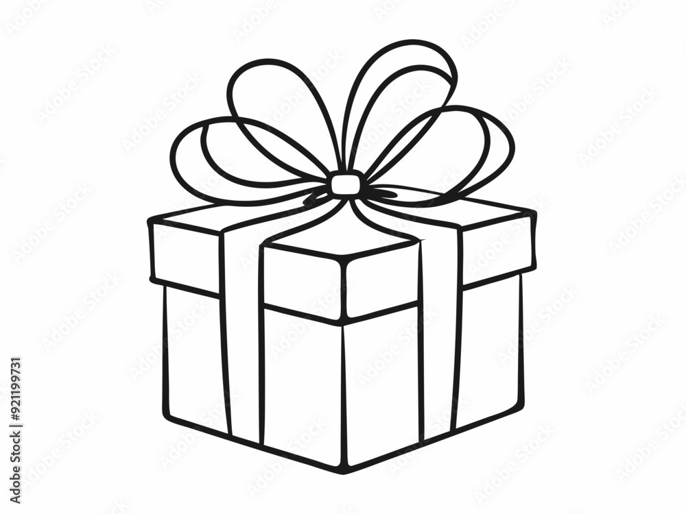 gift box with ribbon single line drawing isolated on white, line art vector illustration
gift box with ribbon single line drawing isolated on white, line art vector illustration