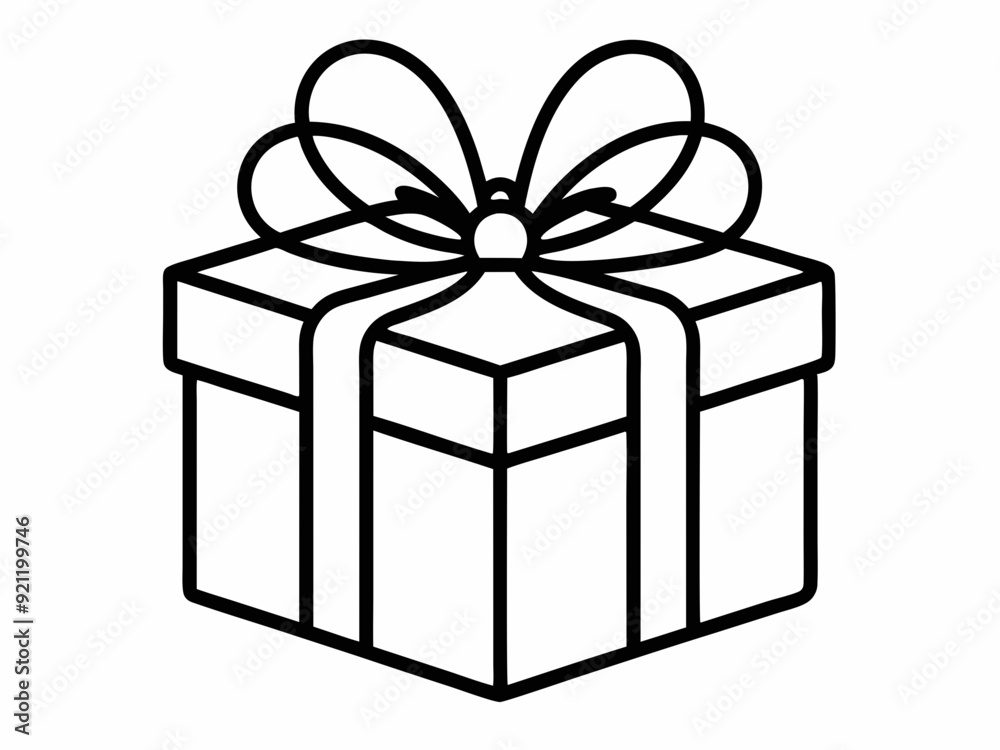 gift box with ribbon single line drawing isolated on white, line art vector illustration
gift box with ribbon single line drawing isolated on white, line art vector illustration