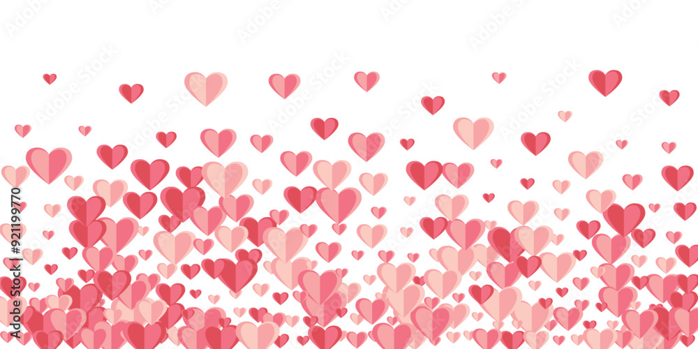 Paper 3D sweet heart symbols explosion background design. Women's Day decor. Poster backdrop. Random heart amour symbols illustration. Paper 3D sweet heart symbols explosion background design. Women's Day decor. Poster backdrop. Random heart amour symbols illustration.