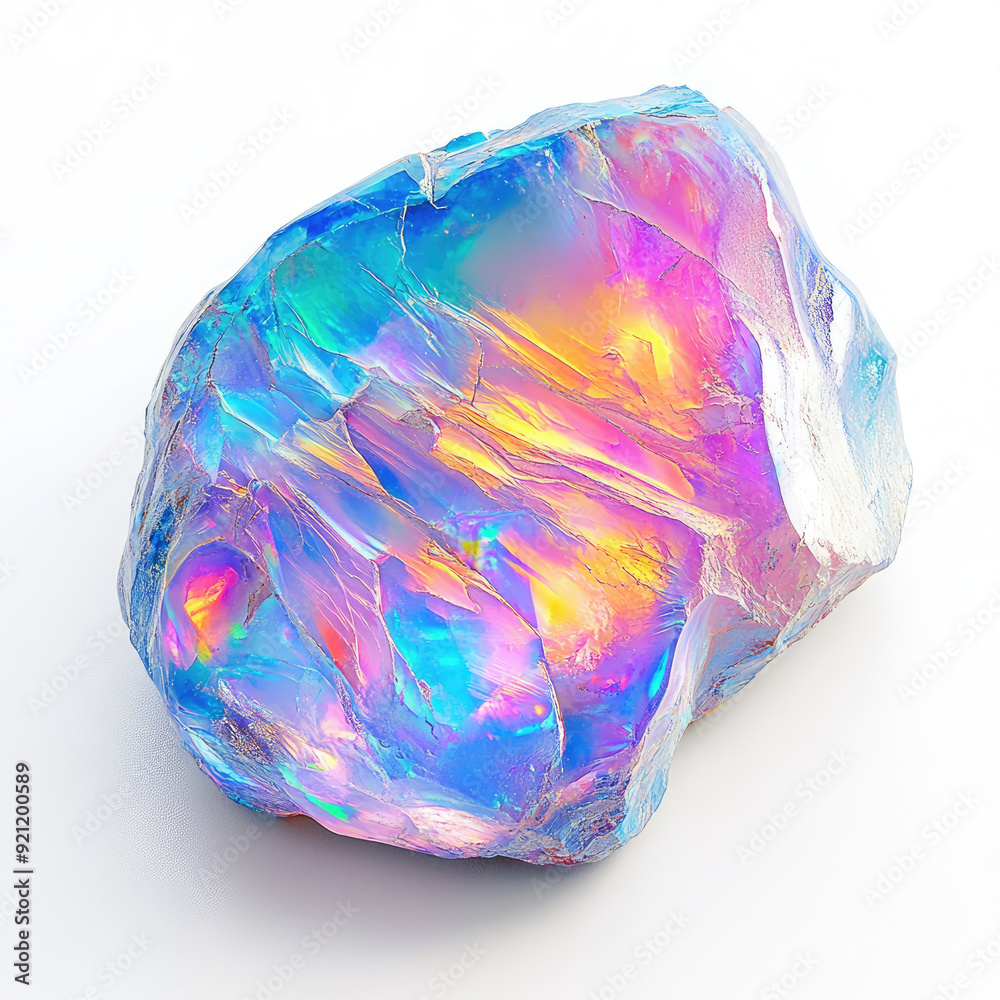 Detailed View of a Colorful Opal Gemstone in Studio Detailed View of a Colorful Opal Gemstone in Studio