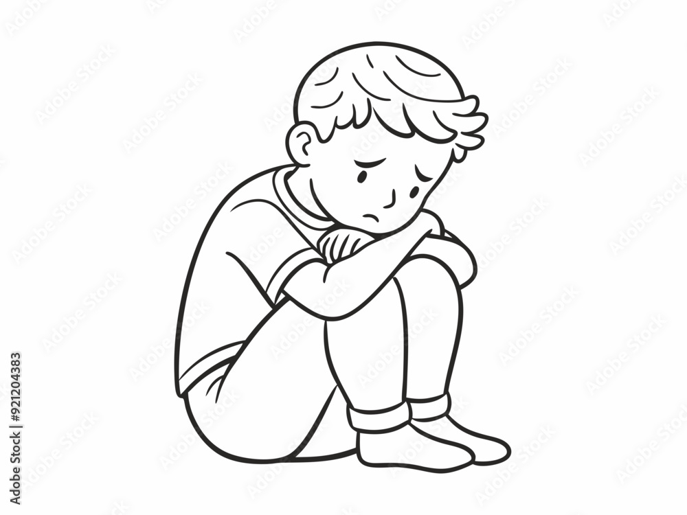 continuous single line drawing of sad or frustrated toddler boy sitting on floor hiding face behind hands, line art vector illustration
continuous single line drawing of sad or frustrated toddler boy sitting on floor hiding face behind hands, line art vector illustration