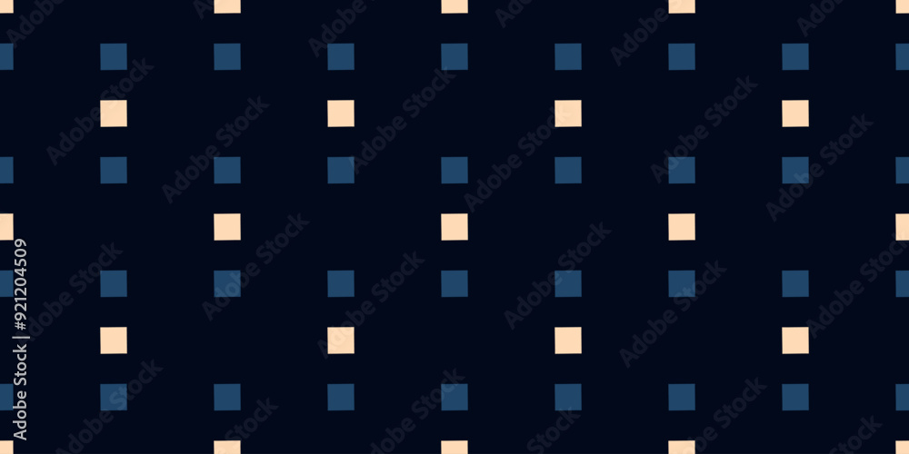 Small diamond shapes line pattern dark blue background trendy geometric border motif. Modern fashion fabric design textile swatch ladies dress, men's shirt all over print block. Minimal vector graphic