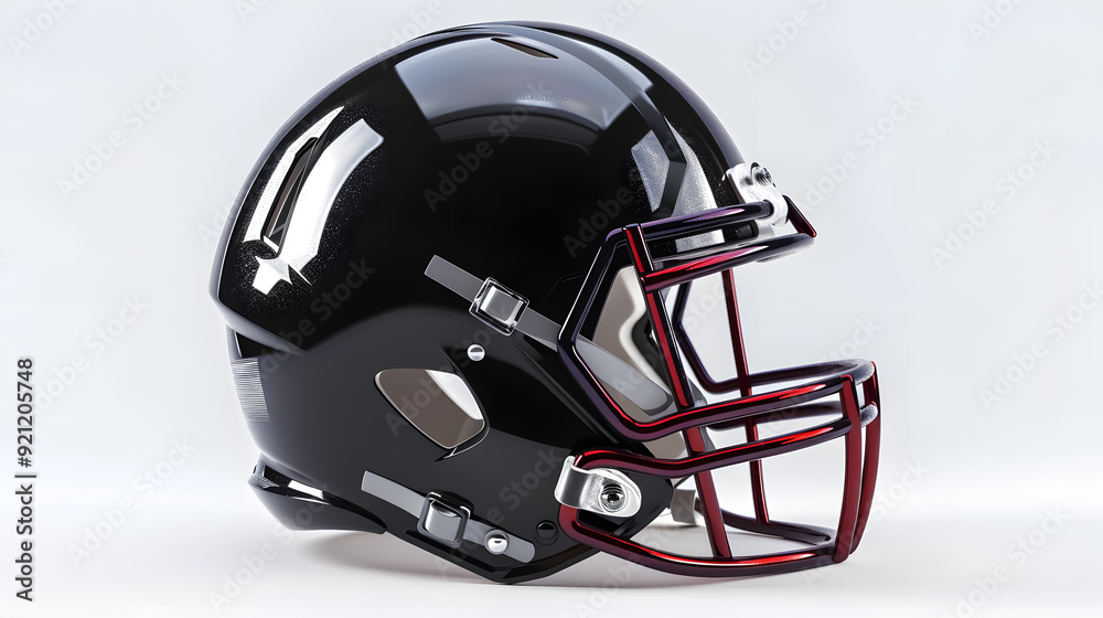 An American football helmet isolated on a white background.