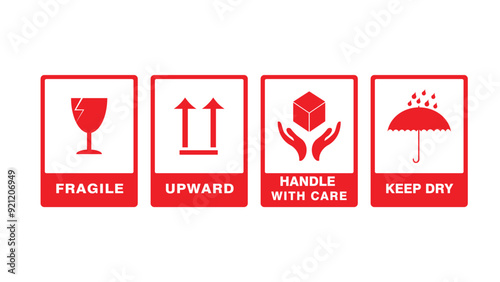 Fragile Sticker, Labels, Fragile, Keep Dry, Handle With Care, Upward Sticker
