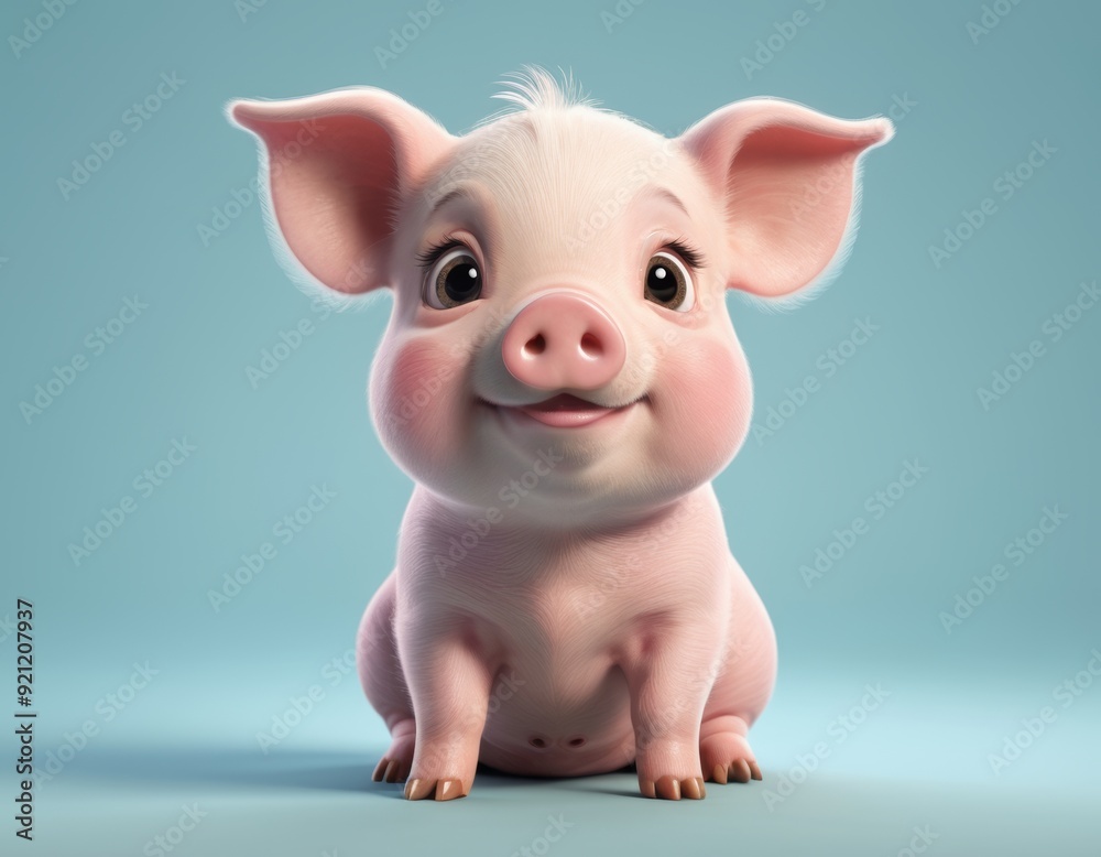 3d cute pig cartoon Farm animal for children book Generative AI 3d cute pig cartoon Farm animal for children book Generative AI