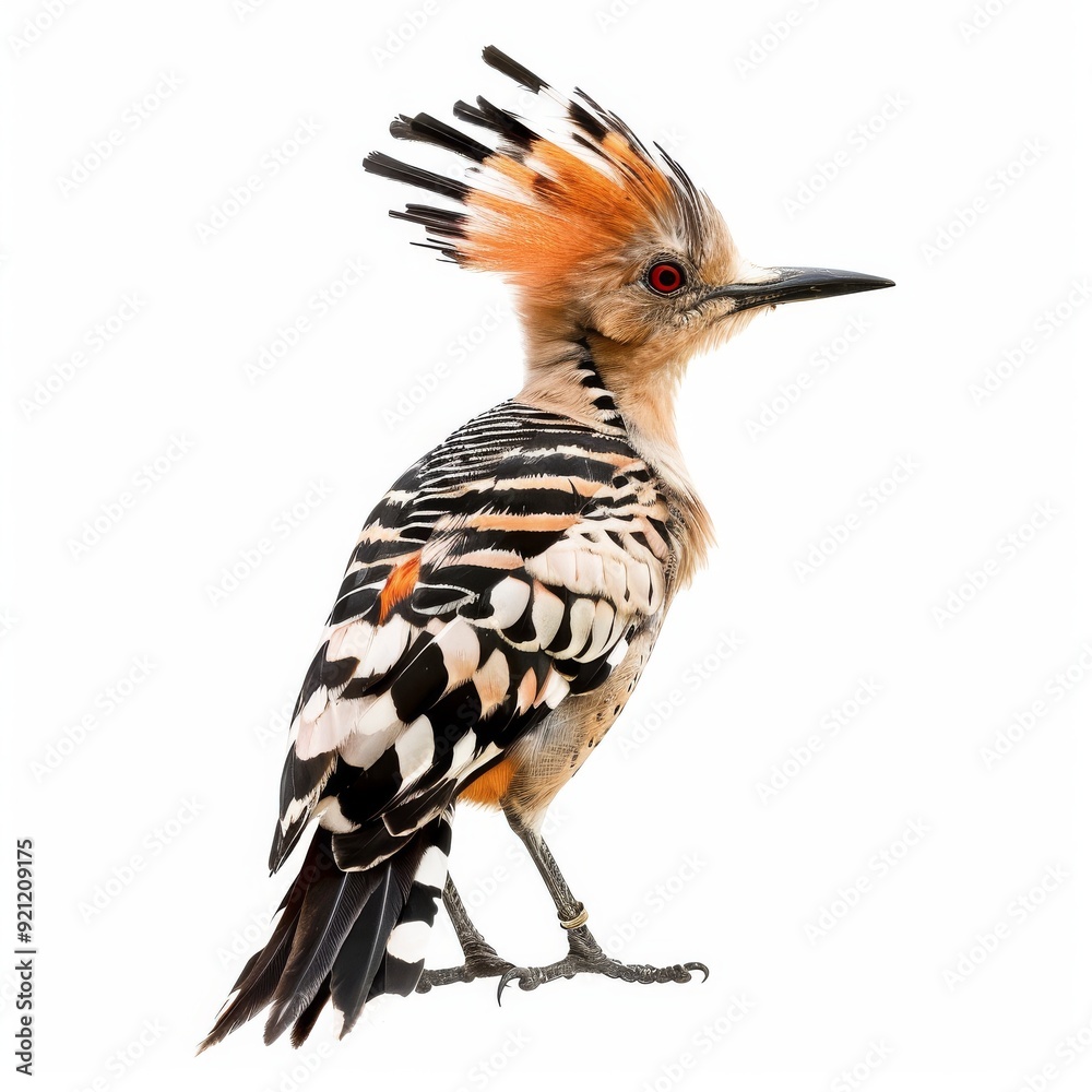 3D Illustration of a Hoopoe Bird on White Background