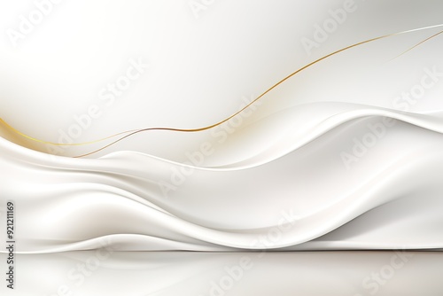 White abstract background with golden lines.