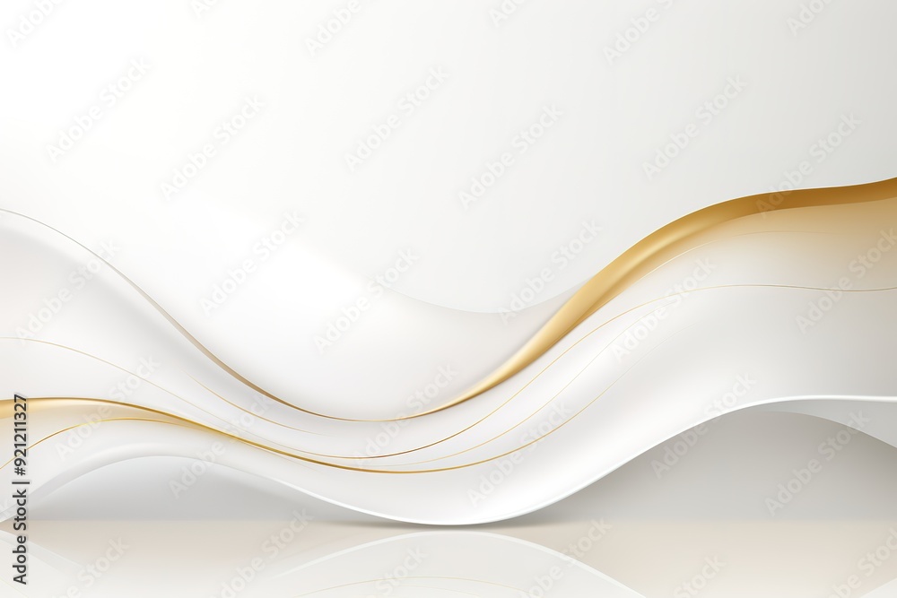 White and gold abstract background with flowing lines. White and gold abstract background with flowing lines.