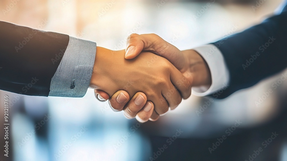Sealing the Deal: A firm handshake between business partners against a blurred cityscape backdrop, symbolizing trust, partnership, and success in the corporate world. Sealing the Deal: A firm handshake between business partners against a blurred cityscape backdrop, symbolizing trust, partnership, and success in the corporate world.