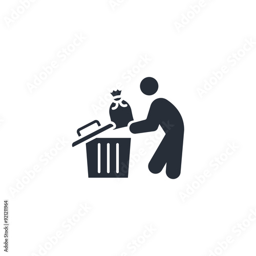 throw away icon. vector.Editable stroke.linear style sign for use web design,logo.Symbol illustration.