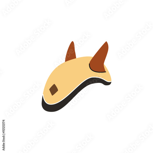 Vector illustration in flat style with horse ear net, a key accessory for equestrian sport.