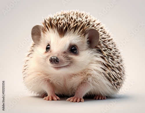 cute smiling hedgehog Wild forest animal for children book Generative AI