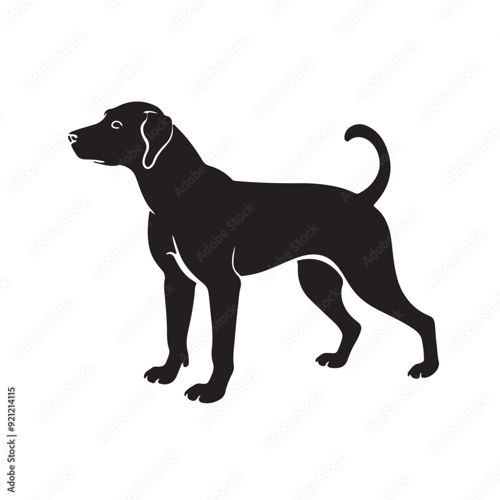 black silhouette of a dog with thick outline side view isolated in white background black silhouette of a dog with thick outline side view isolated in white background