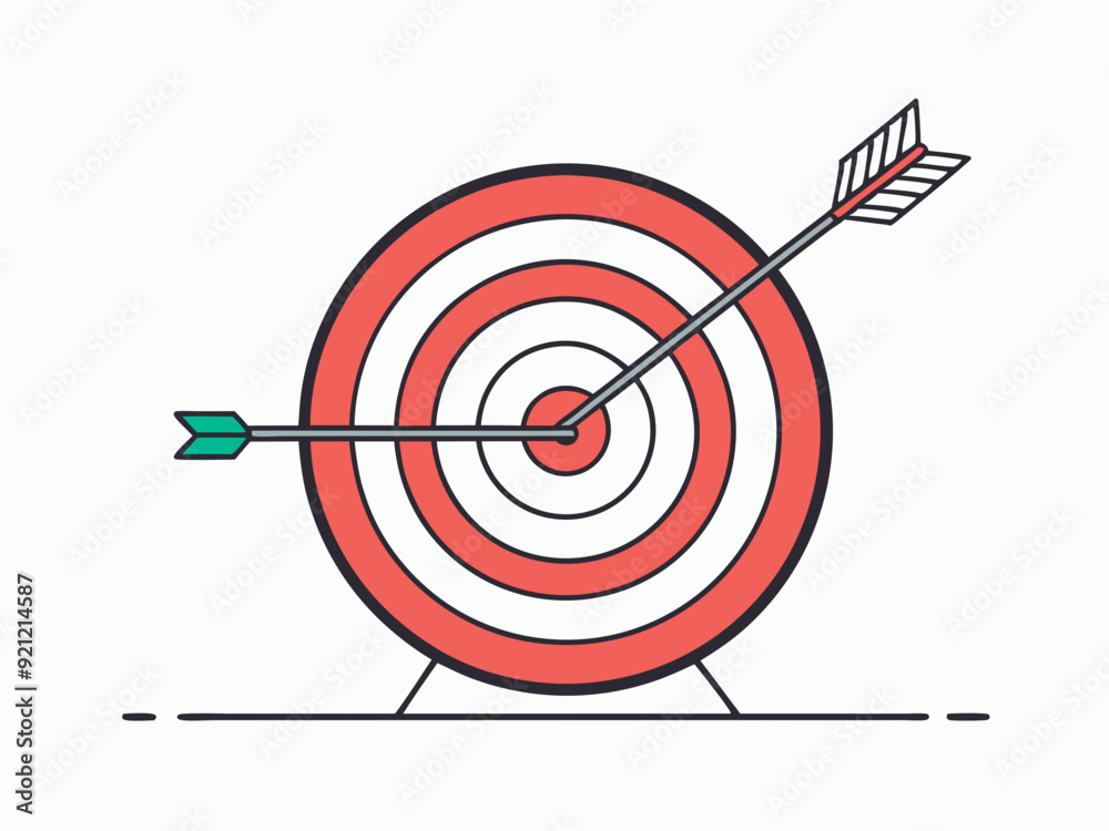 continuous single line drawing of archery target with arrow in middle, line art vector illustration
continuous single line drawing of archery target with arrow in middle, line art vector illustration