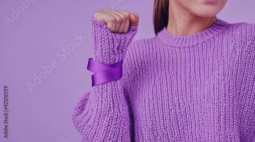 Women's Equality Day, Purple Ribbon of Hope: A Symbol of Strength and Support photo