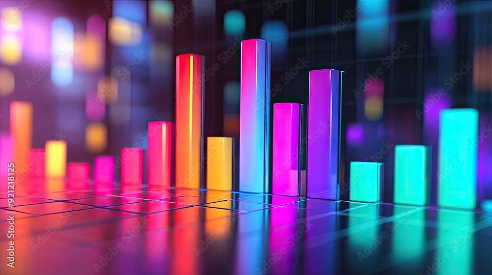A bar chart with a single bar highlighted in vibrant color, drawing attention to the data point in a professional setting. A bar chart with a single bar highlighted in vibrant color, drawing attention to the data point in a professional setting.