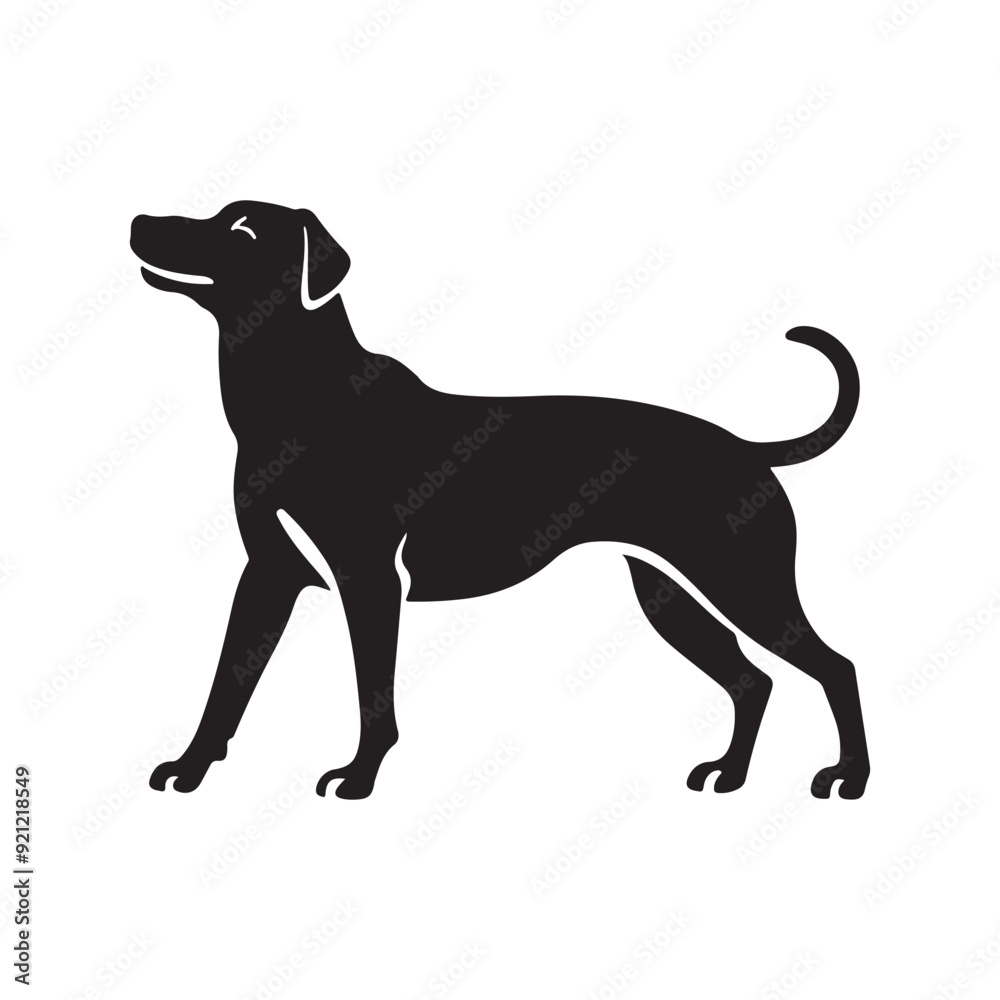 black silhouette of a dog with thick outline side view isolated in white background black silhouette of a dog with thick outline side view isolated in white background