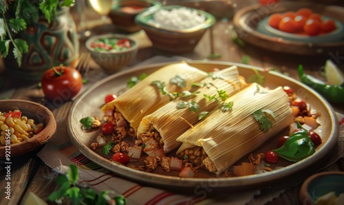 Relish the flavors of Mexican tamales with savory fillings photo