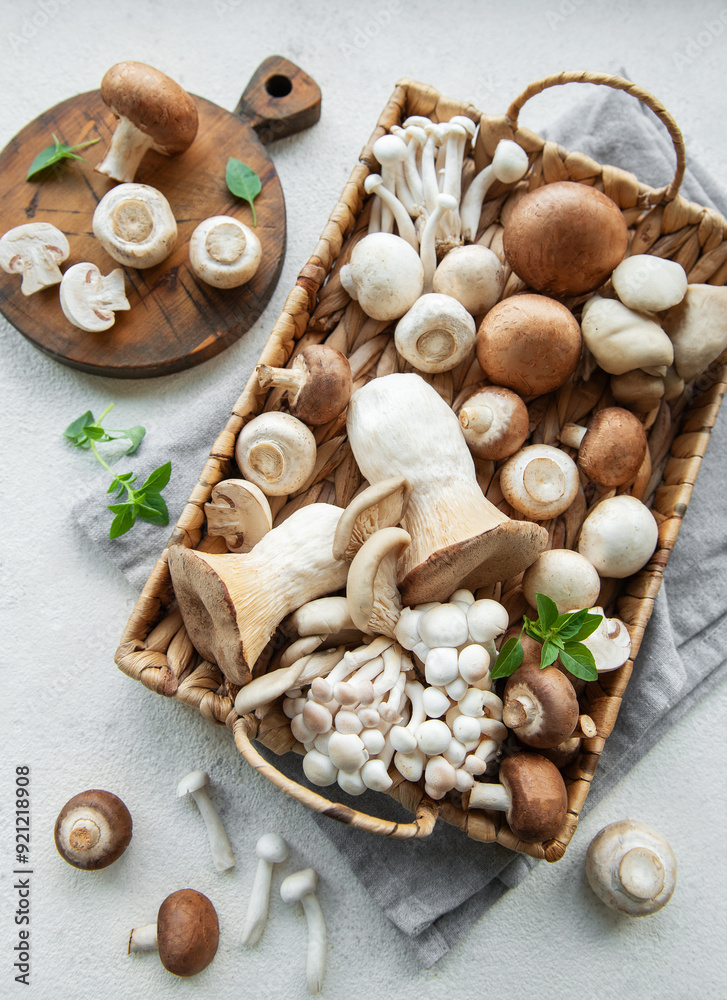 Assortment of various mushrooms Assortment of various mushrooms