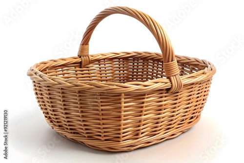 Wicker Basket on a white background 