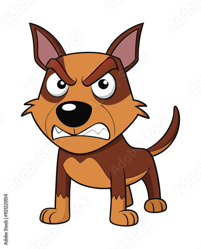 Angry dog cartoon character illustration