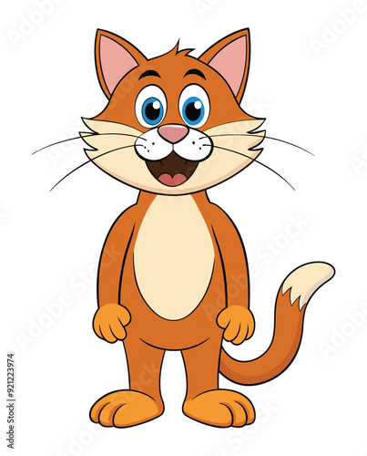 Cute cat cartoon character design illustration