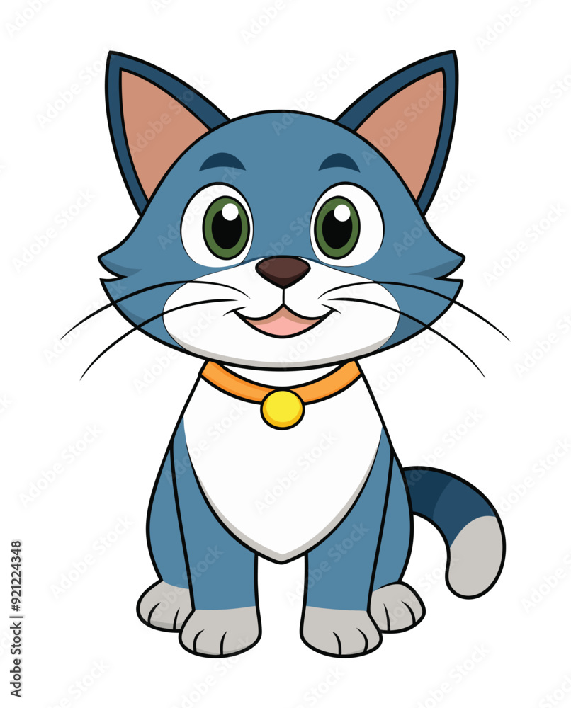 Obraz premium Cute cat cartoon character design illustration