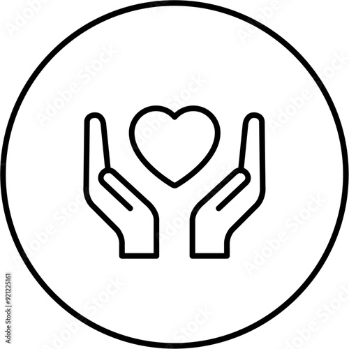 Heart in hands icon, health, wellbeing, health care, heart, mind, body, mental wellbeing, caring, therapy, hands, hand, welfare, Good health, vector, icon 