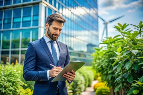 Wallpaper Mural Corporate auditor analyzing sustainability reports, ensuring compliance with ESG standards, promoting eco-friendly business practices, and enhancing corporate transparency Torontodigital.ca