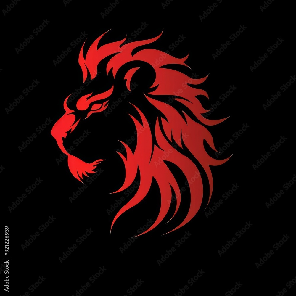 red lion logo vector illustrations. Emblem design on black background red lion logo vector illustrations. Emblem design on black background