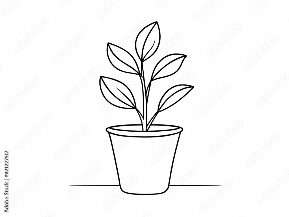 continuous single line drawing of potted plant, line art vector illustration
continuous single line drawing of potted plant, line art vector illustration