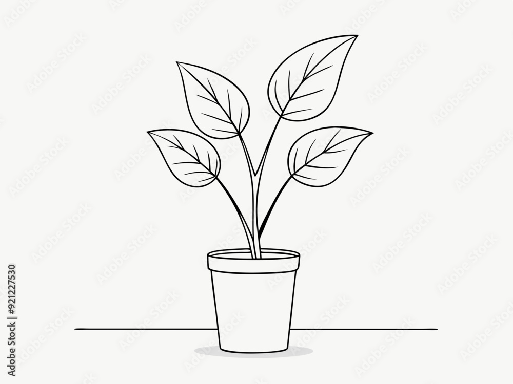 continuous single line drawing of potted plant, line art vector illustration
continuous single line drawing of potted plant, line art vector illustration
