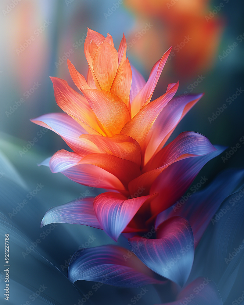 A flower with a blue background A flower with a blue background