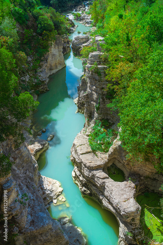 Quadro su tela Marmitte dei Giganti canyon and Metauro river