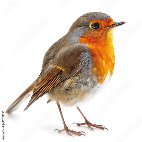 3D Illustration of a Robin Bird on White Background