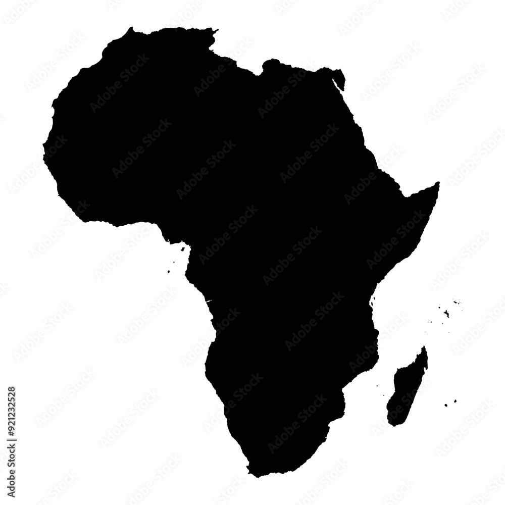 Africa map silhouette vector illustration