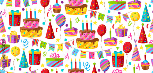 Happy Birthday pattern. Celebration or holiday items.