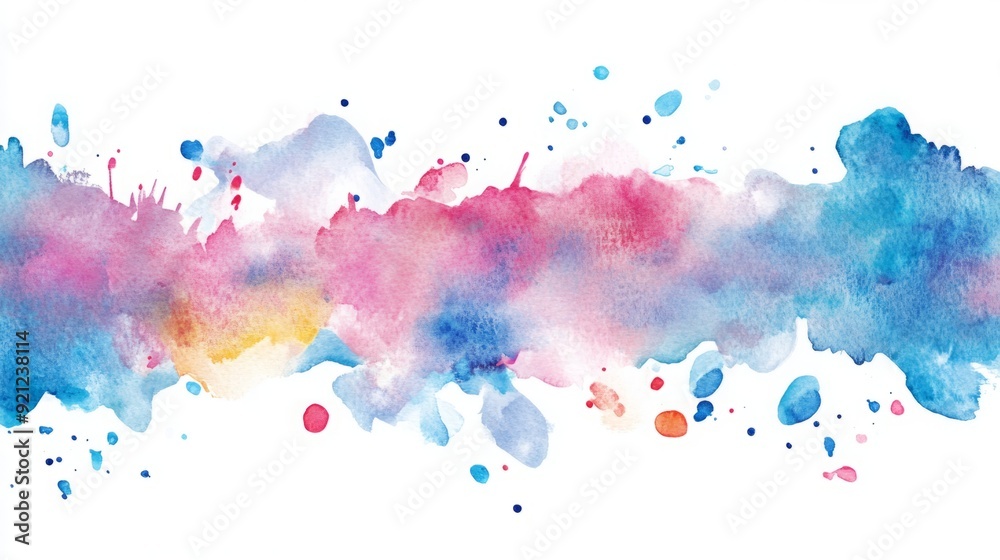 Obraz premium Artistic Watercolor Border Isolated on White Background for Creative Design Use