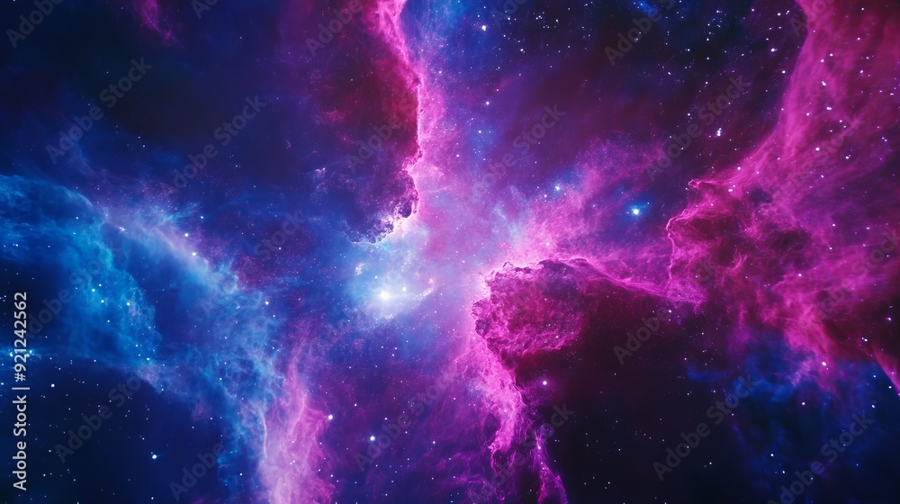 Cosmic Nebula in Vibrant Colors Cosmic Nebula in Vibrant Colors