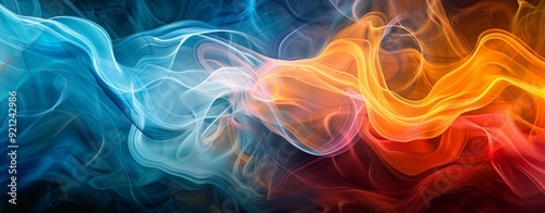 Wallpaper Mural Vibrant Color Wave on Smoky Black Abstract Header Banner Design Torontodigital.ca