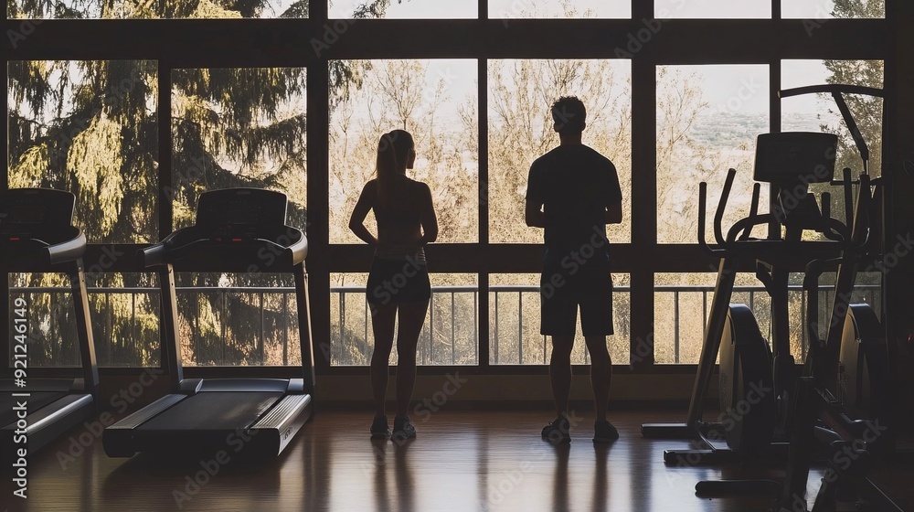 Silhouettes at the Gym Silhouettes at the Gym