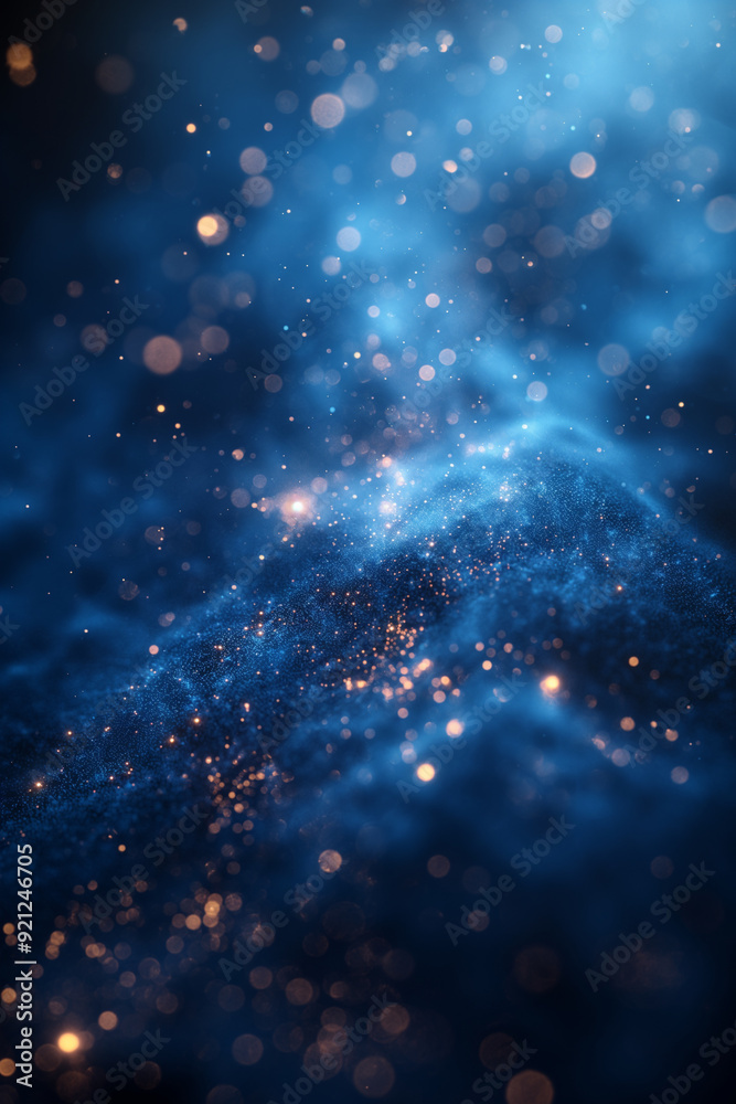 Fototapeta premium A blue wave with many small dots in it