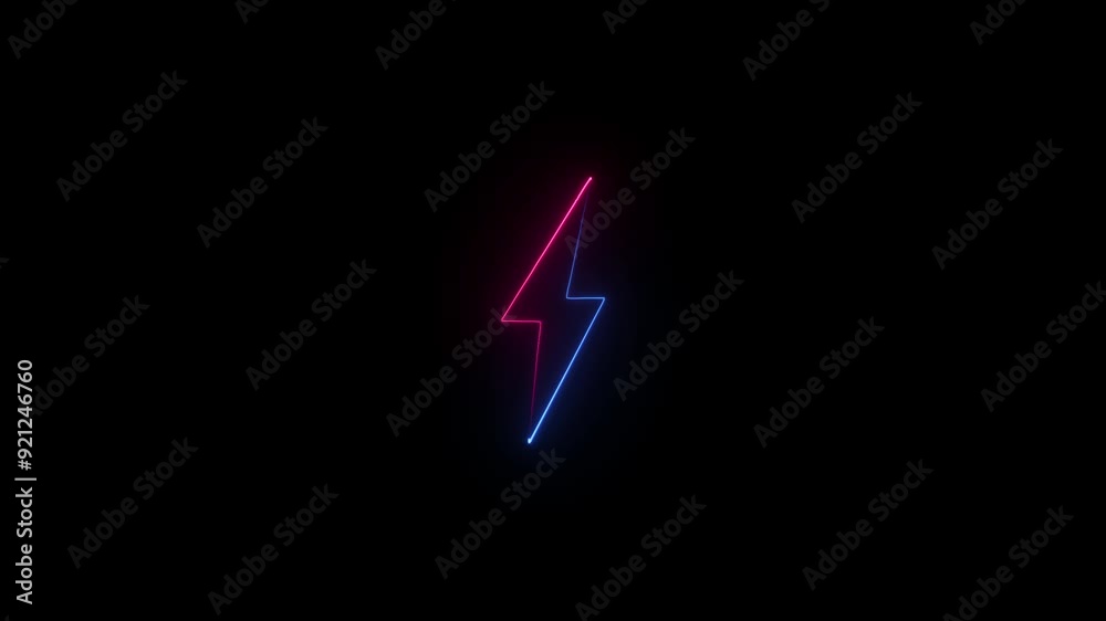 Glowing neon line Lightning bolt icon isolated on black background.charging sign. Charge flash icon. Thunder bolt. Lighting strike. Glowing neon line Lightning bolt icon isolated on black background.charging sign. Charge flash icon. Thunder bolt. Lighting strike.
