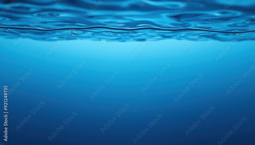 Minimalist Water Surface Divide: Abstract Blue Gradient Representing Sky and Underwater, Clean Design for Environmental or Aquatic Themes Minimalist Water Surface Divide: Abstract Blue Gradient Representing Sky and Underwater, Clean Design for Environmental or Aquatic Themes