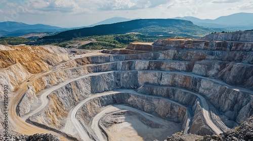 Aerial View of Open-Pit Quarry