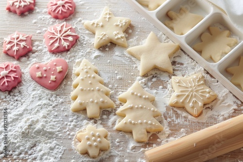 Festive Christmas Cookie Decoration With Frosting and Sprinkles in a Cozy Kit...