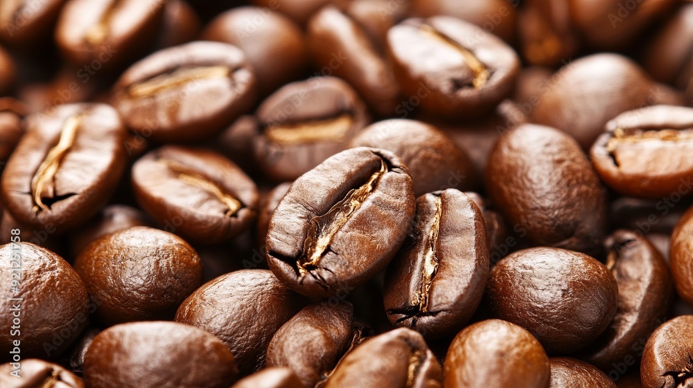 Naklejka premium Coffee Beans Close-Up
